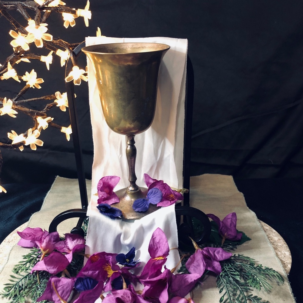 Vintage Leonard Silver Plated Wine Goblet with a Pedestal Stem